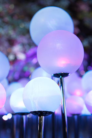 Colorful Glowing Christmas Lightの写真素材