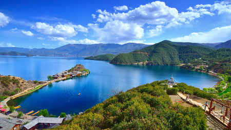 Lugu lakeの写真素材