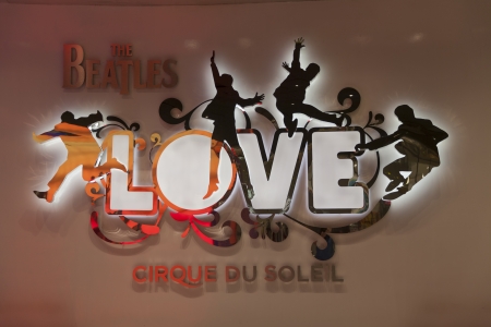 LAS VEGAS - AUGUST 11, 2013 - Beatles at The Mirage on August 11, 2013  in Las Vegas  A total of 28 high definition projectors are used in the production of Love のeditorial素材