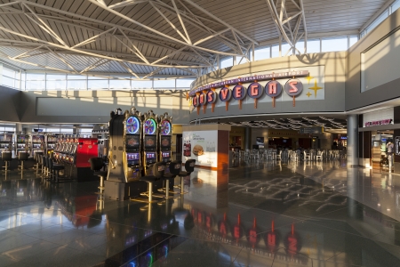 LAS VEGAS - JULY 06, 2013 - McCarran Airport on July 06, 2013  in Las Vegas  The slots at McCarran Airport are owned and operated by Michael Gaughan Airport Slots のeditorial素材