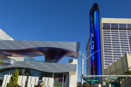 LAS VEGAS - JANUARY 04, 2014 - The Linq Entrance on January 04, 2014  in Las Vegas  Because the High Roller is not open yet, most tourists walk past the newly opened Linq corridor without a 2nd look  のeditorial素材