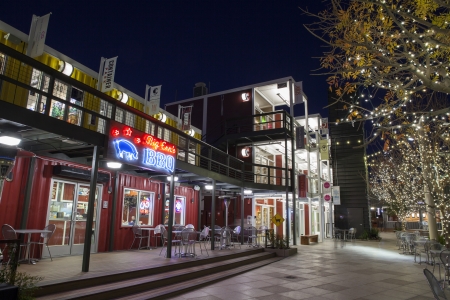 LAS VEGAS - DECEMBER 10, 2013 - Container Park on December 10, 2013  in Las Vegas  There are six places to eat and 27 places to shop at Container Park のeditorial素材
