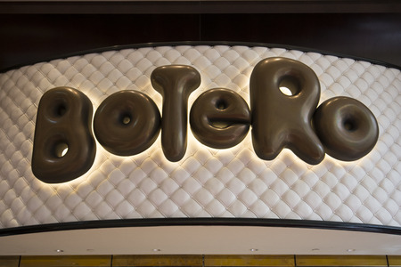 LAS VEGAS - MAY 12, 2015 - Botero restaurant inside of the Encore Hotel is a Forbes travel guide four star winning steakhouse.のeditorial素材