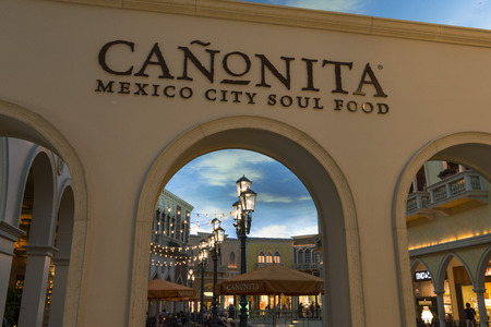 LAS VEGAS - MAY 7, 2015 - There are over 38 restaurants at the canal shops between the Venetian and...