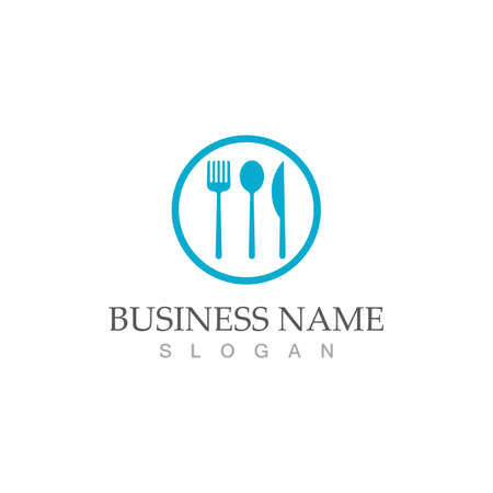 spoon and fork logo and symbol vectorのイラスト素材