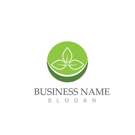 Logos of green Tree leaf ecology nature element vectorのイラスト素材