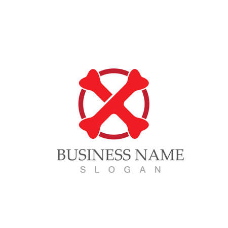 bone logo vector template designのイラスト素材