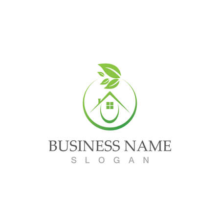 green house logo vector illustration template designのイラスト素材