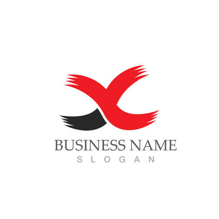X Letter Logo Template vector icon illustration designのイラスト素材