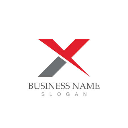 X Letter Logo Template vector icon illustration designのイラスト素材