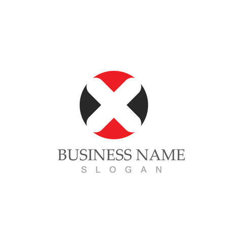 X Letter Logo Template vector icon illustration designのイラスト素材