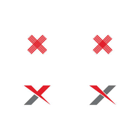 X Letter Logo Template vector icon illustration designのイラスト素材