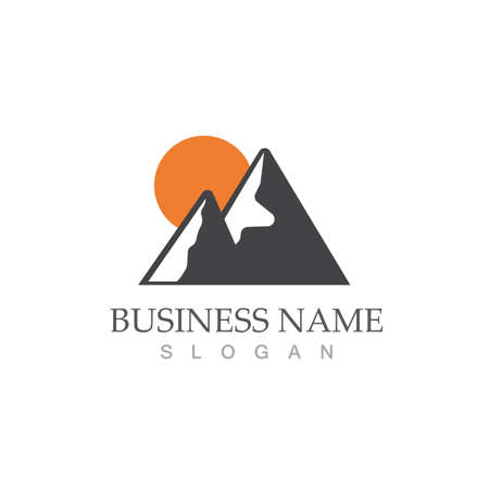 Mountain icon Logo Template Vector illustration designのイラスト素材