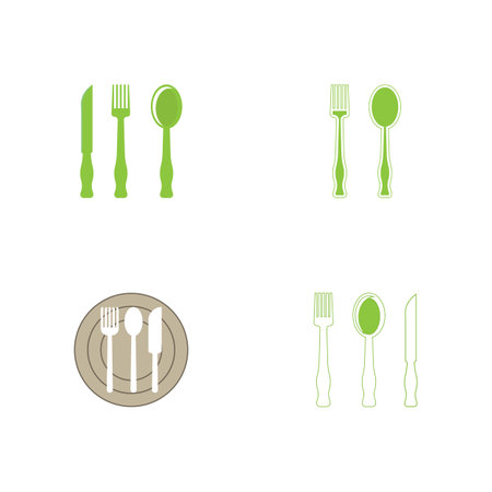 fork and spoon icon vector template designのイラスト素材