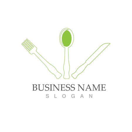 fork and spoon icon vector template designのイラスト素材