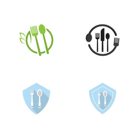fork and spoon icon vector template designのイラスト素材