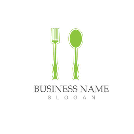 fork and spoon icon vector template designのイラスト素材