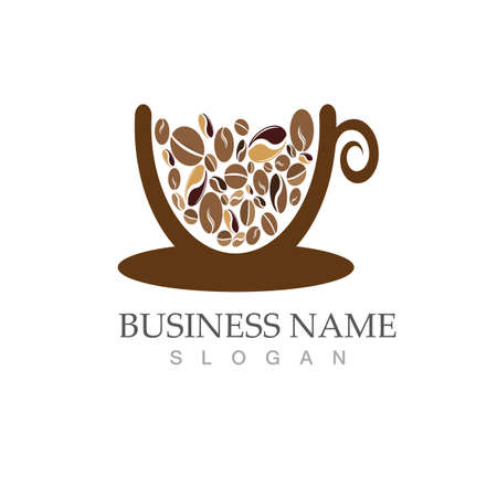 coffee bean icon vector illustration templateのイラスト素材