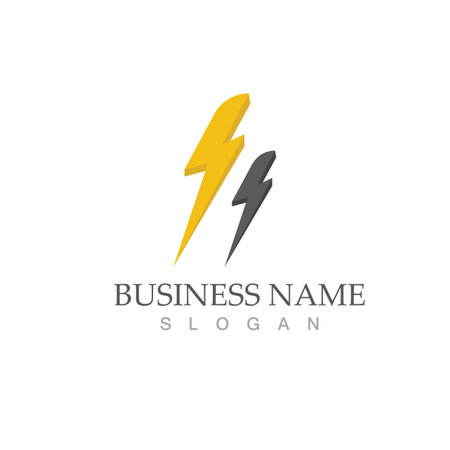 flash thunderbolt logo template designのイラスト素材