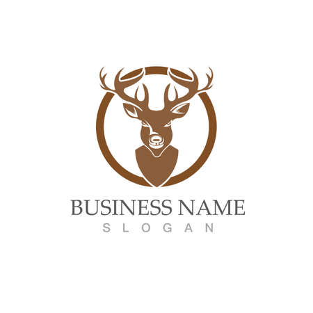 Deer Logo Template vector icon illustration designのイラスト素材
