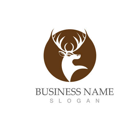 Deer Logo Template vector icon illustration designのイラスト素材