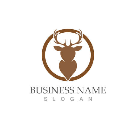 Deer Logo Template vector icon illustration designのイラスト素材