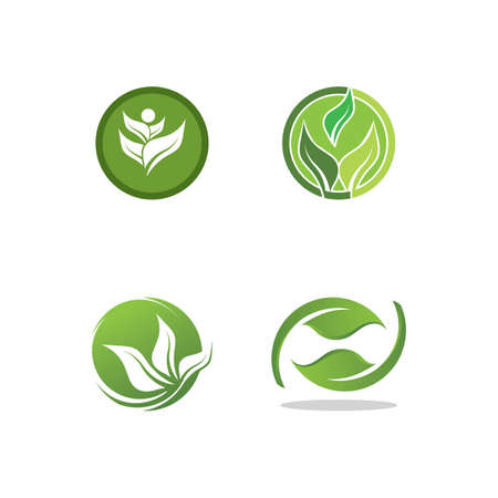 Logos of green Tree leaf ecology nature element vectorのイラスト素材