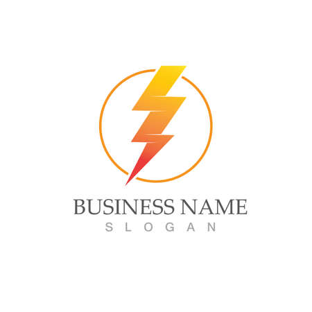 flash thunderbolt logo template designのイラスト素材