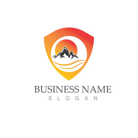 Mountain icon Logo Template Vector illustration designのイラスト素材