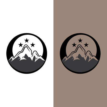 Mountain icon Logo Template Vector illustration designのイラスト素材