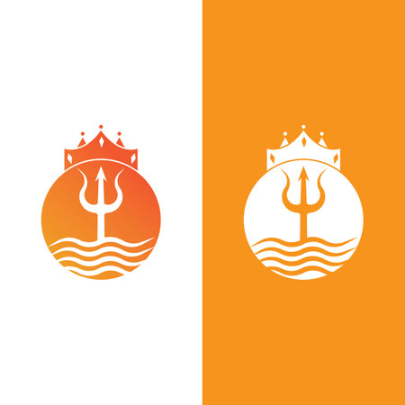 Trident Logo Template vector icon illustration designのイラスト素材