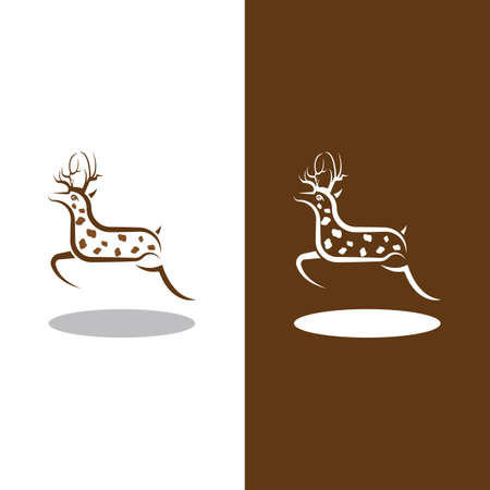 Deer Logo Template vector icon illustration designのイラスト素材