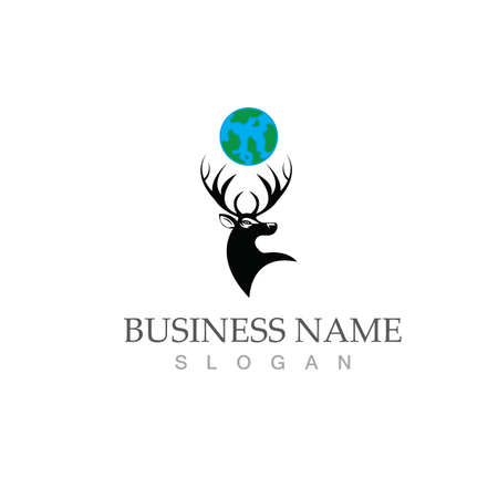 Deer Logo Template vector icon illustration designのイラスト素材
