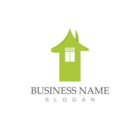 green home  vector template designのイラスト素材