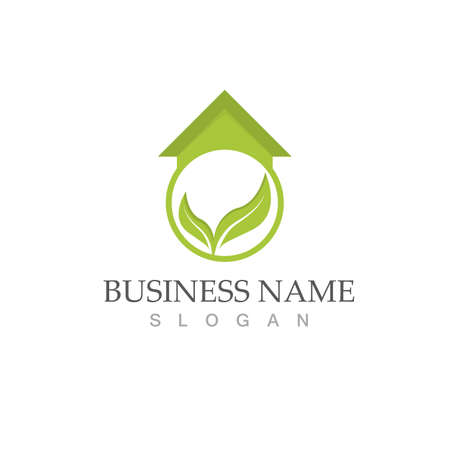 green home  vector template designのイラスト素材