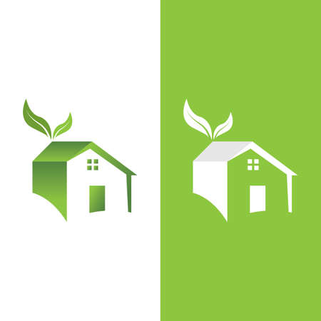 green home  vector template designのイラスト素材