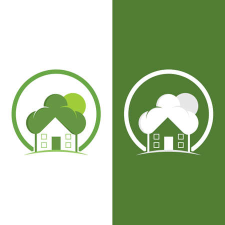green home  vector template designのイラスト素材