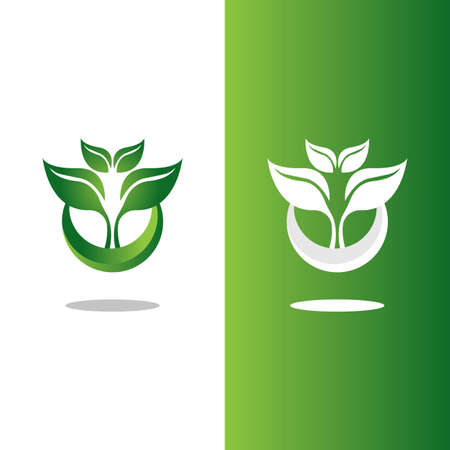 Logos of green Tree leaf ecology nature element vectorのイラスト素材