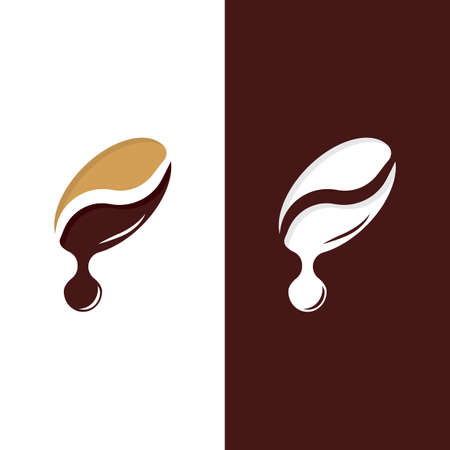 coffee bean icon vector illustration templateのイラスト素材