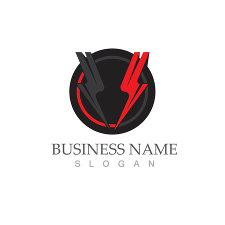 flash thunderbolt logo template designのイラスト素材