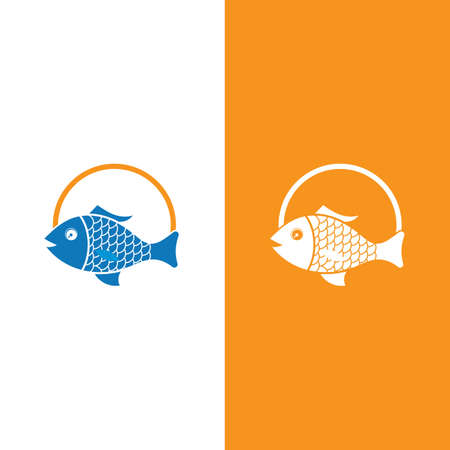 Fish logo template. Creative vector symbolのイラスト素材