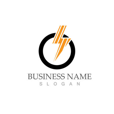 flash thunderbolt logo template designのイラスト素材