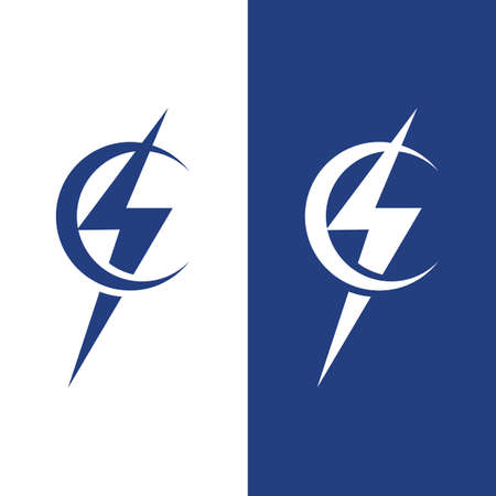 flash thunderbolt logo template designのイラスト素材