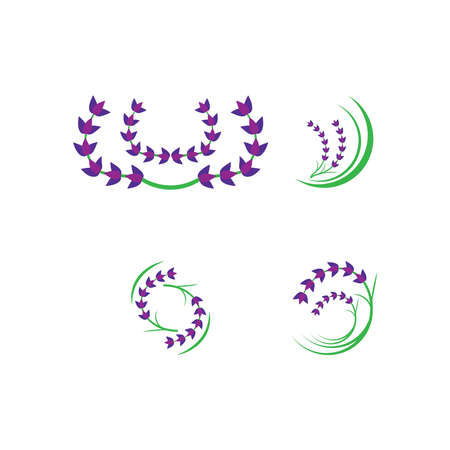 Fresh Lavender flower flat designのイラスト素材