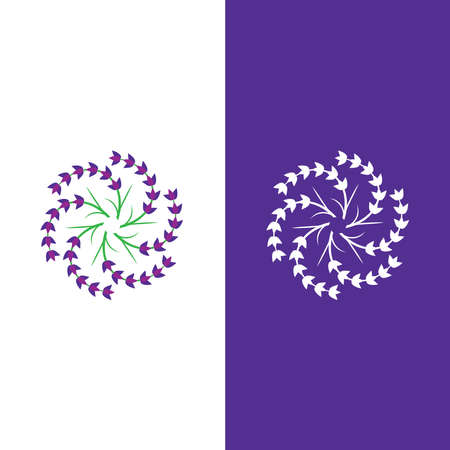 Fresh Lavender flower flat designのイラスト素材