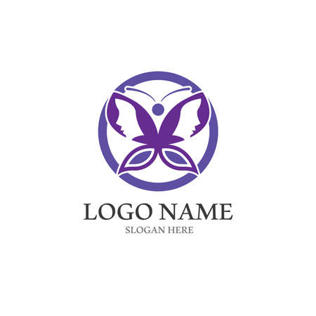 Butterfly logo icon vector design illustrationのイラスト素材