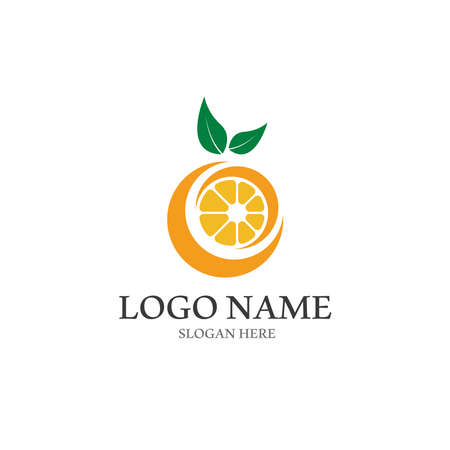 Orange logo design Vector icon illustration designのイラスト素材