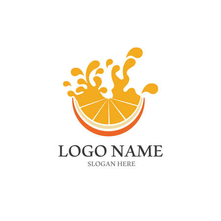 Orange logo design Vector icon illustration designのイラスト素材