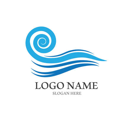 Wave beach vector illustration design logoのイラスト素材