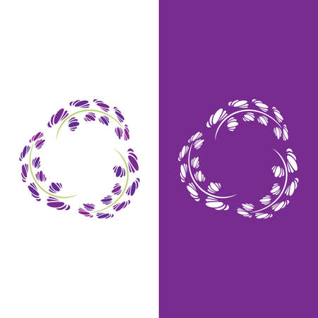 Fresh Lavender flower logo vector flat designのイラスト素材